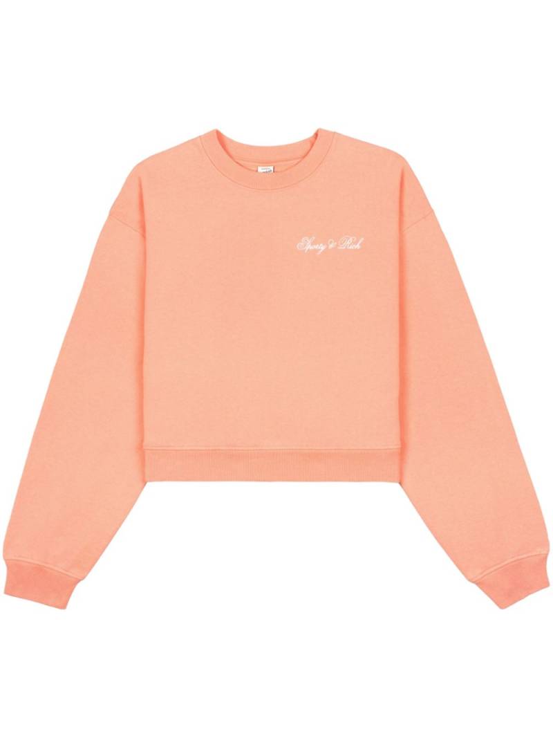 Sporty & Rich logo-print cotton sweatshirt - Orange von Sporty & Rich