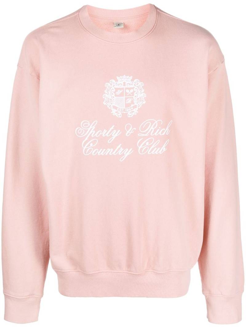 Sporty & Rich logo-print cotton sweatshirt - Pink von Sporty & Rich