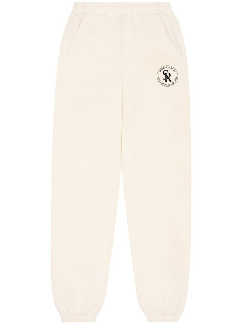 Sporty & Rich logo-print cotton track pants - Neutrals von Sporty & Rich