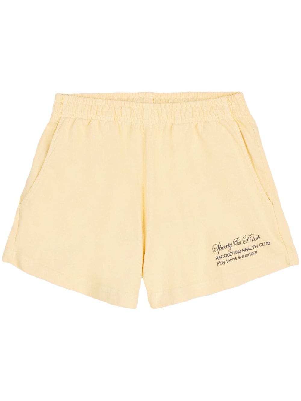 Sporty & Rich logo-print cotton track shorts - Neutrals von Sporty & Rich