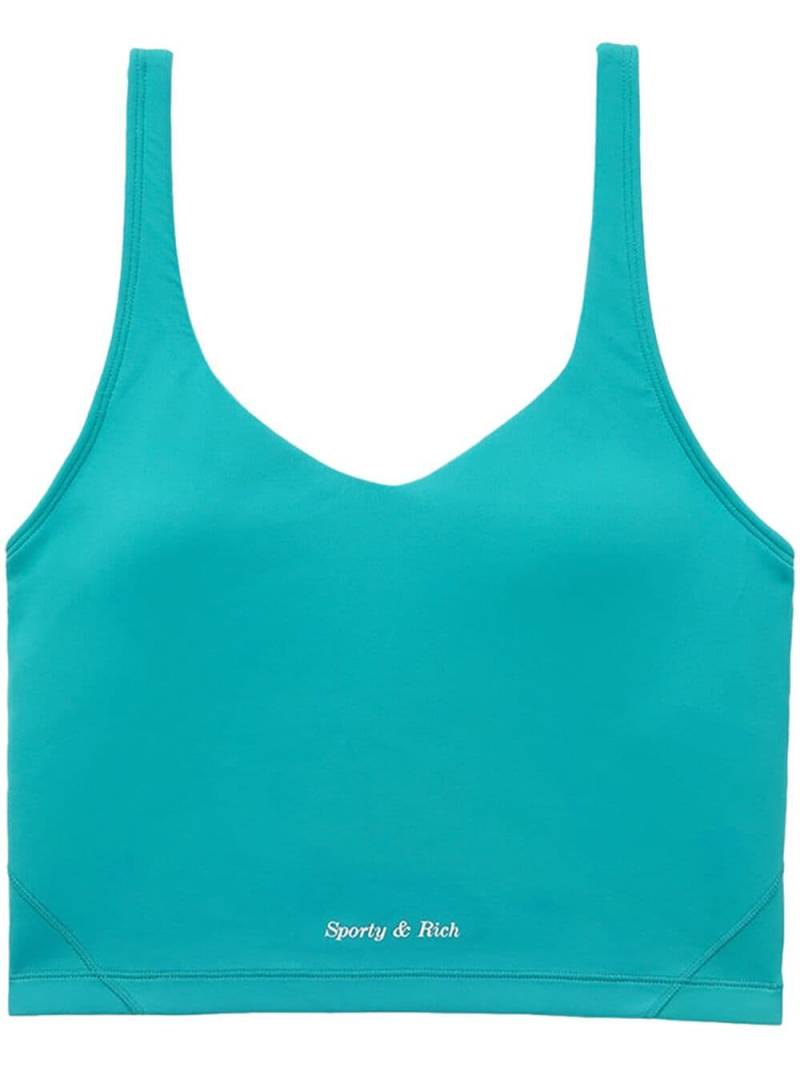 Sporty & Rich logo-print cropped top - Blue von Sporty & Rich