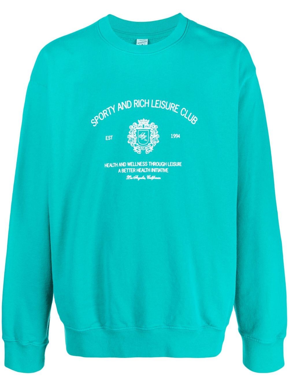 Sporty & Rich logo-print detail sweatshirt - Blue von Sporty & Rich