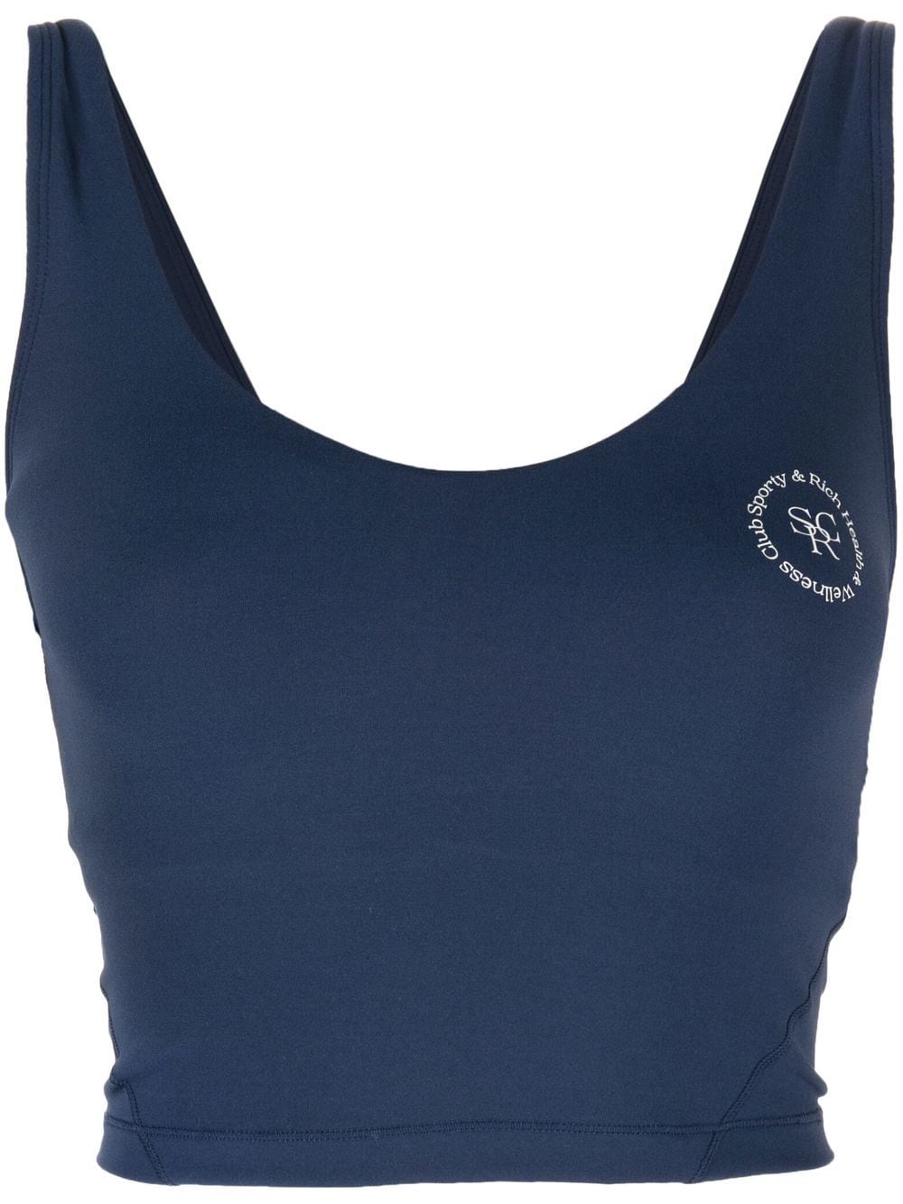 Sporty & Rich logo-print detail tank top - Blue von Sporty & Rich