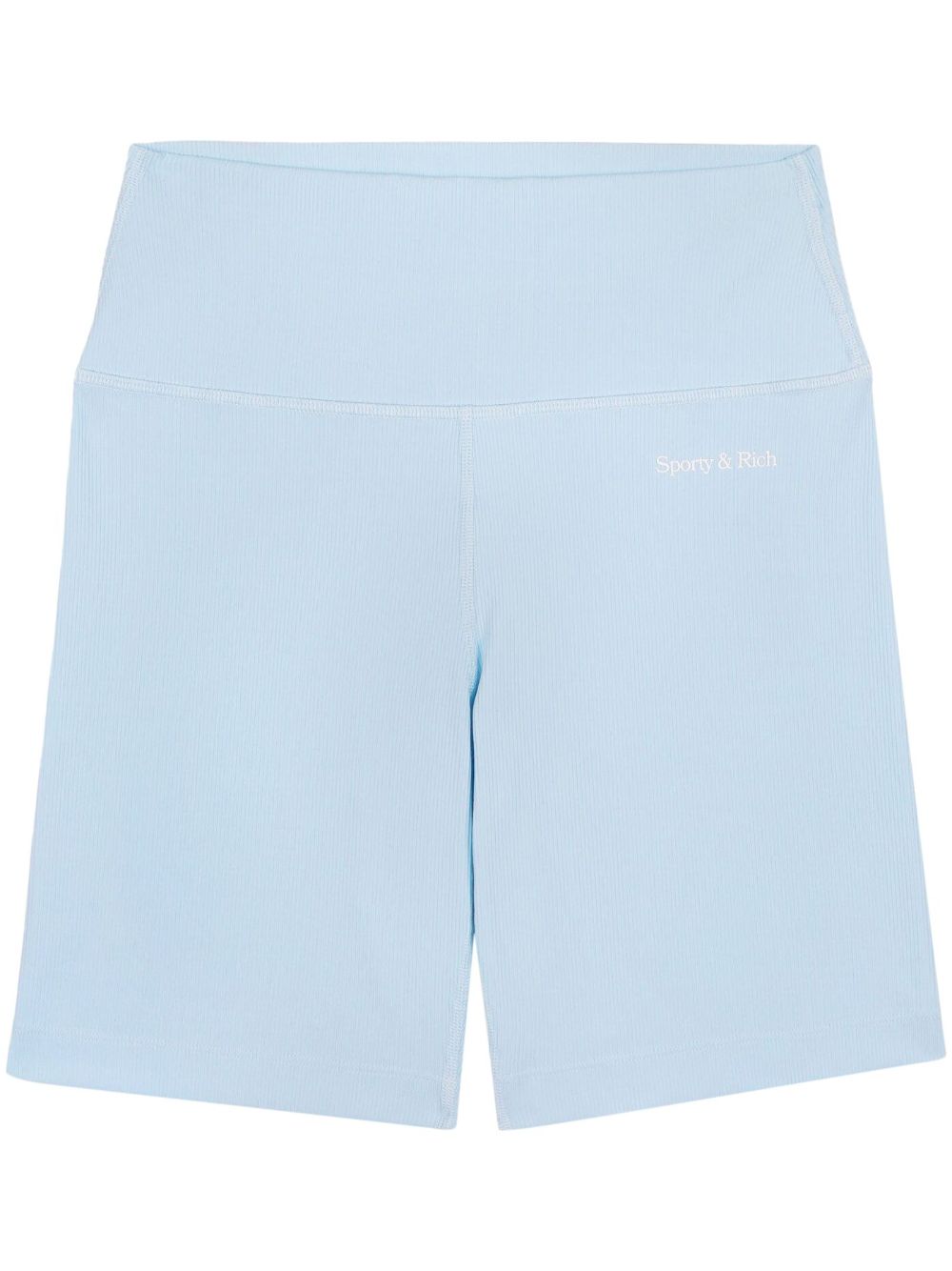 Sporty & Rich logo-print elasticated-waistband biker shorts - Blue von Sporty & Rich