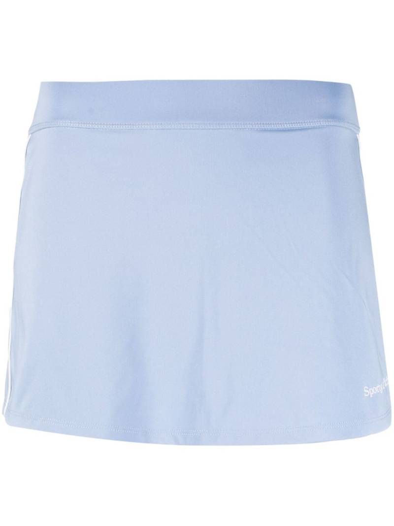 Sporty & Rich logo-print elasticated-waistband miniskirt - Blue von Sporty & Rich