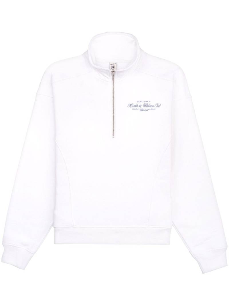 Sporty & Rich logo-print half-zip sweatshirt - White von Sporty & Rich