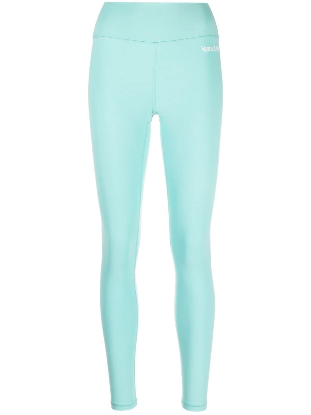 Sporty & Rich logo-print high-waisted leggings - Blue von Sporty & Rich