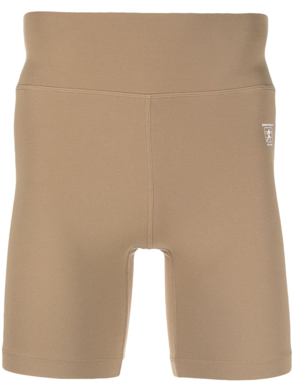 Sporty & Rich logo-print high-waisted running shorts - Neutrals von Sporty & Rich