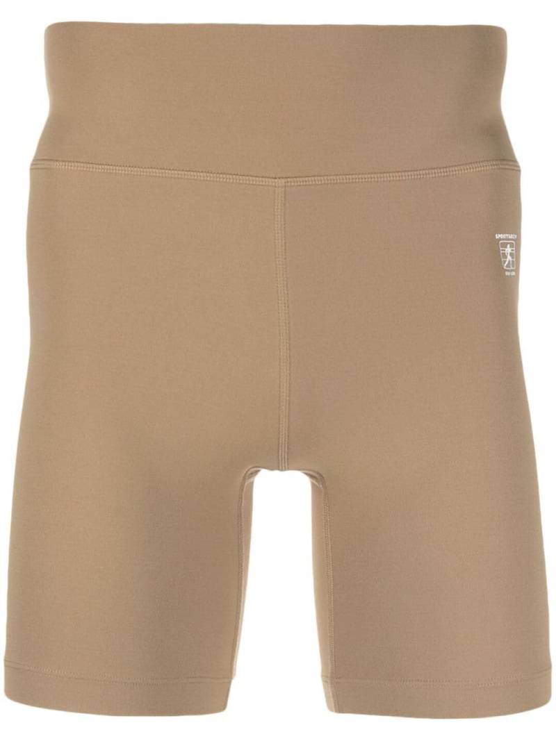 Sporty & Rich logo-print high-waisted running shorts - Neutrals von Sporty & Rich