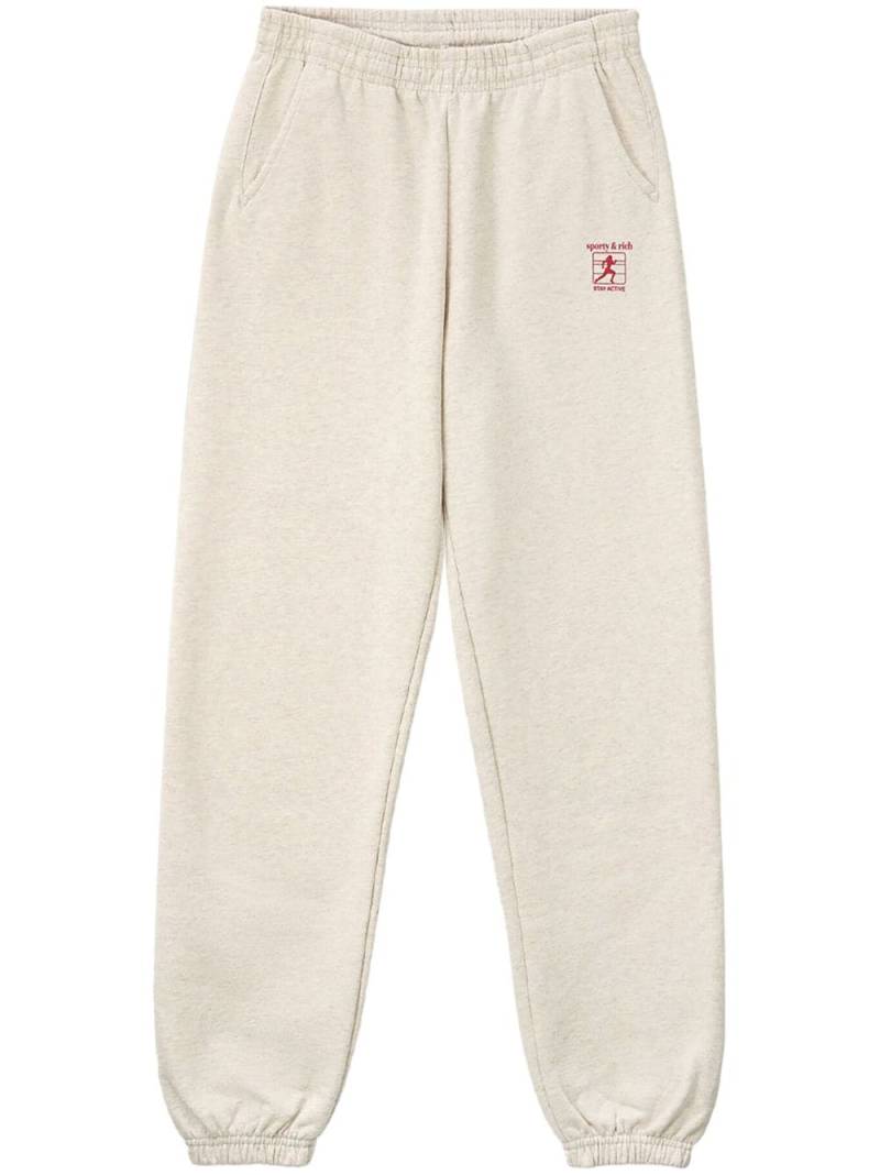 Sporty & Rich logo-print knitted track pants - White von Sporty & Rich