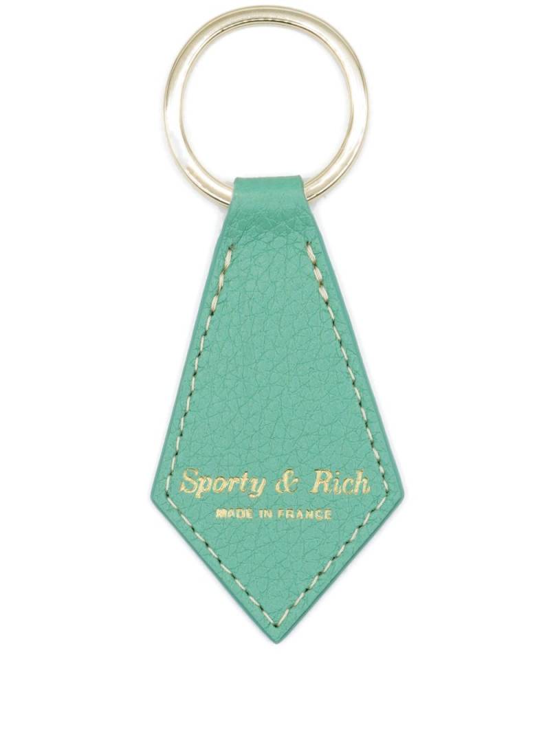 Sporty & Rich logo-print leather keychain - Green von Sporty & Rich