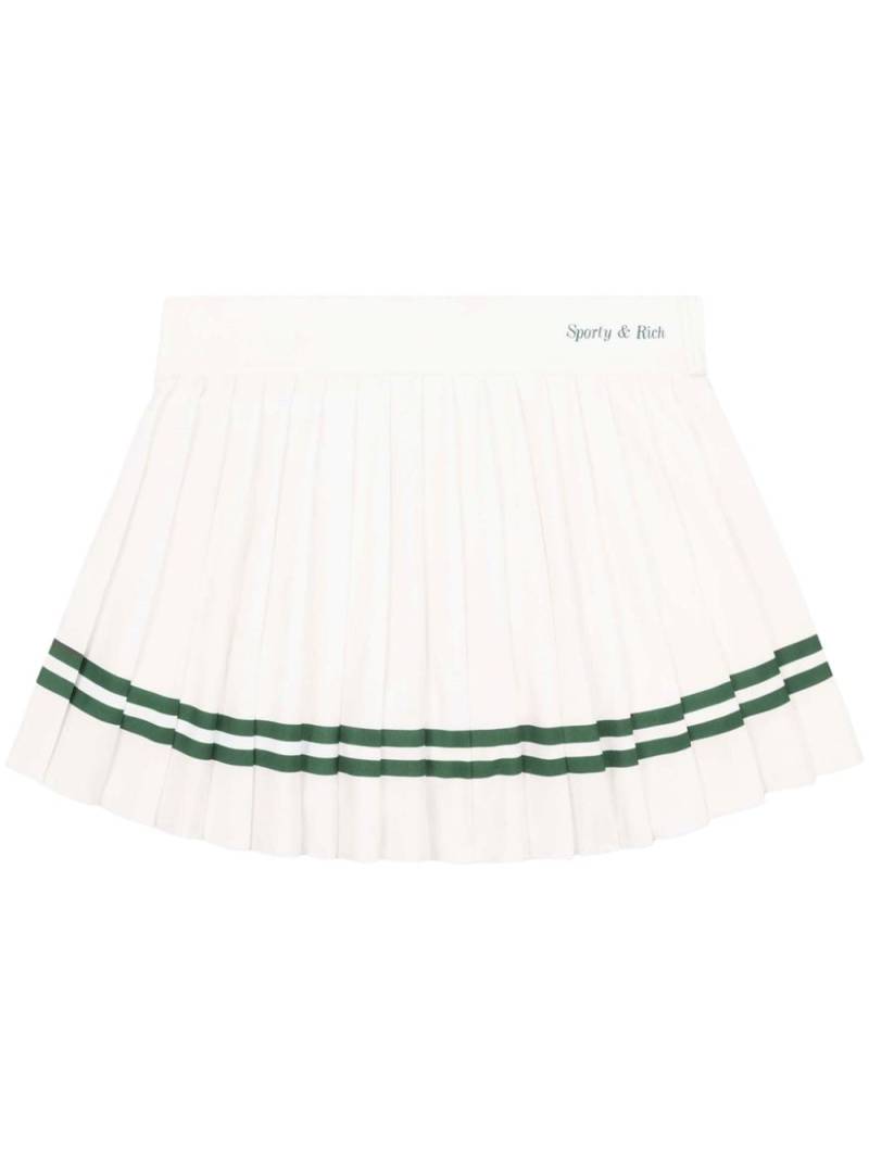 Sporty & Rich logo-print pleated miniskirt - White von Sporty & Rich