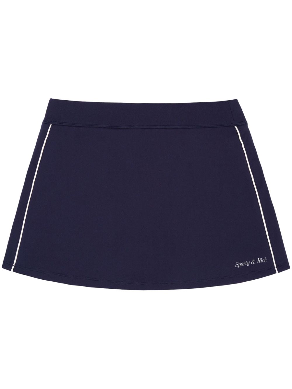 Sporty & Rich logo-print stripe-detail tennis miniskirt - Blue von Sporty & Rich