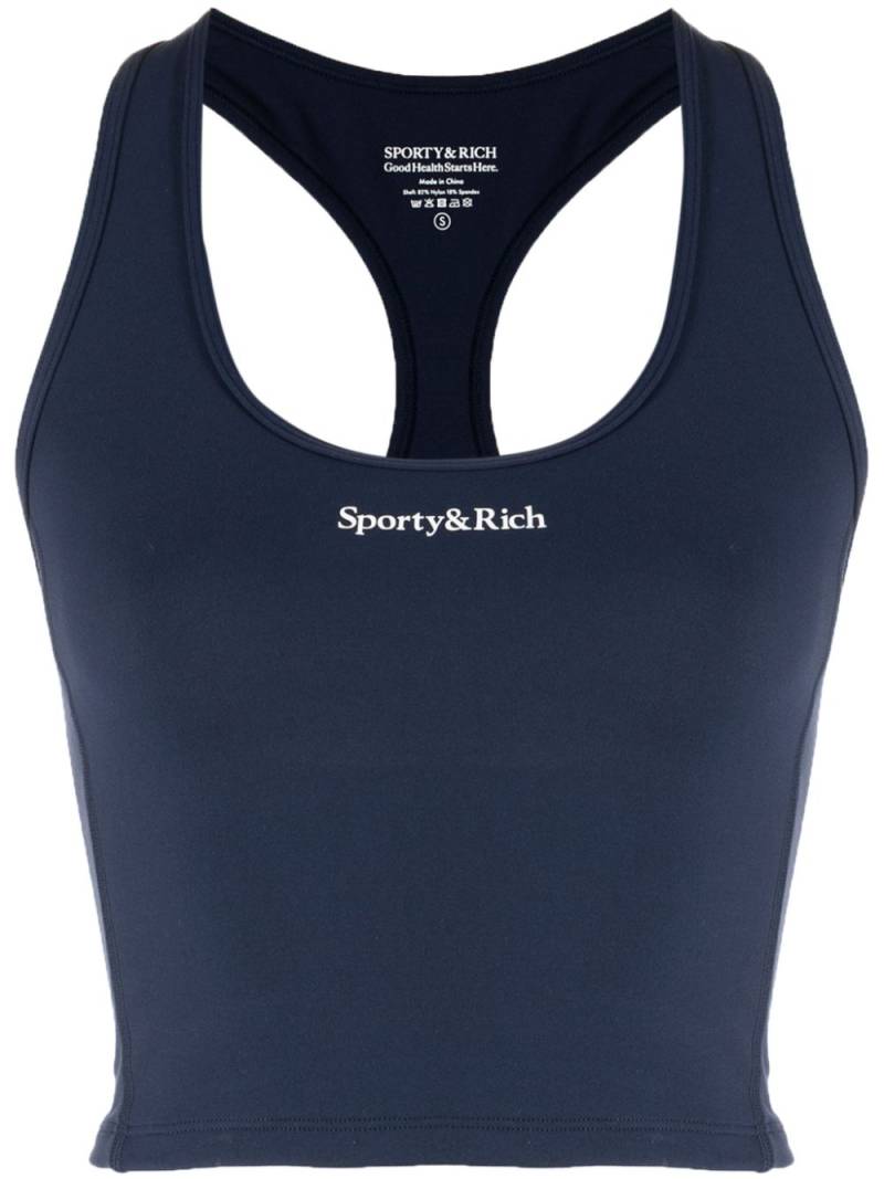 Sporty & Rich logo-print tank top - Blue von Sporty & Rich