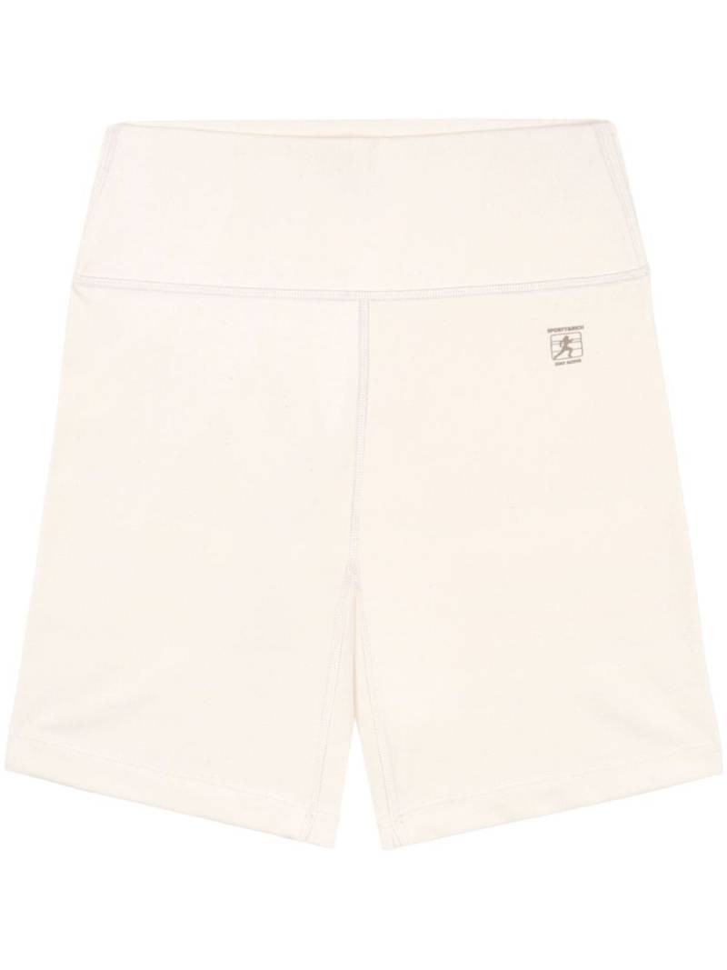 Sporty & Rich logo-print yoke-waist track shorts - Neutrals von Sporty & Rich