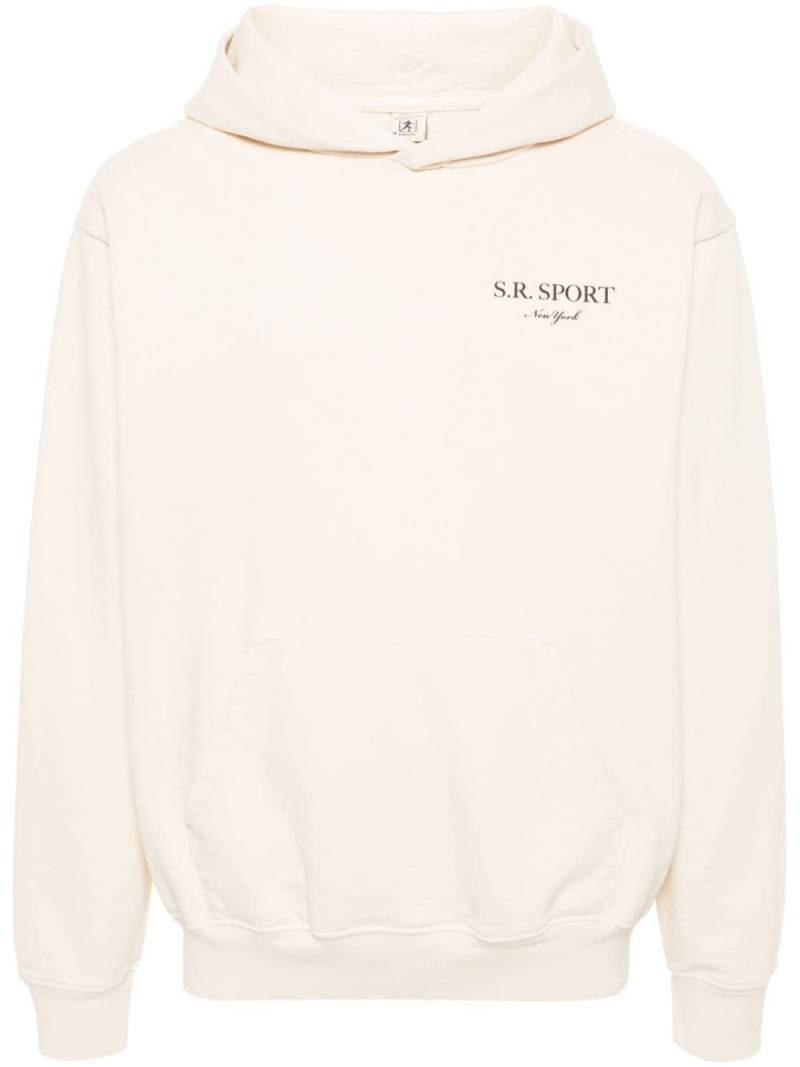 Sporty & Rich logo-printed cotton hoodie - Neutrals von Sporty & Rich