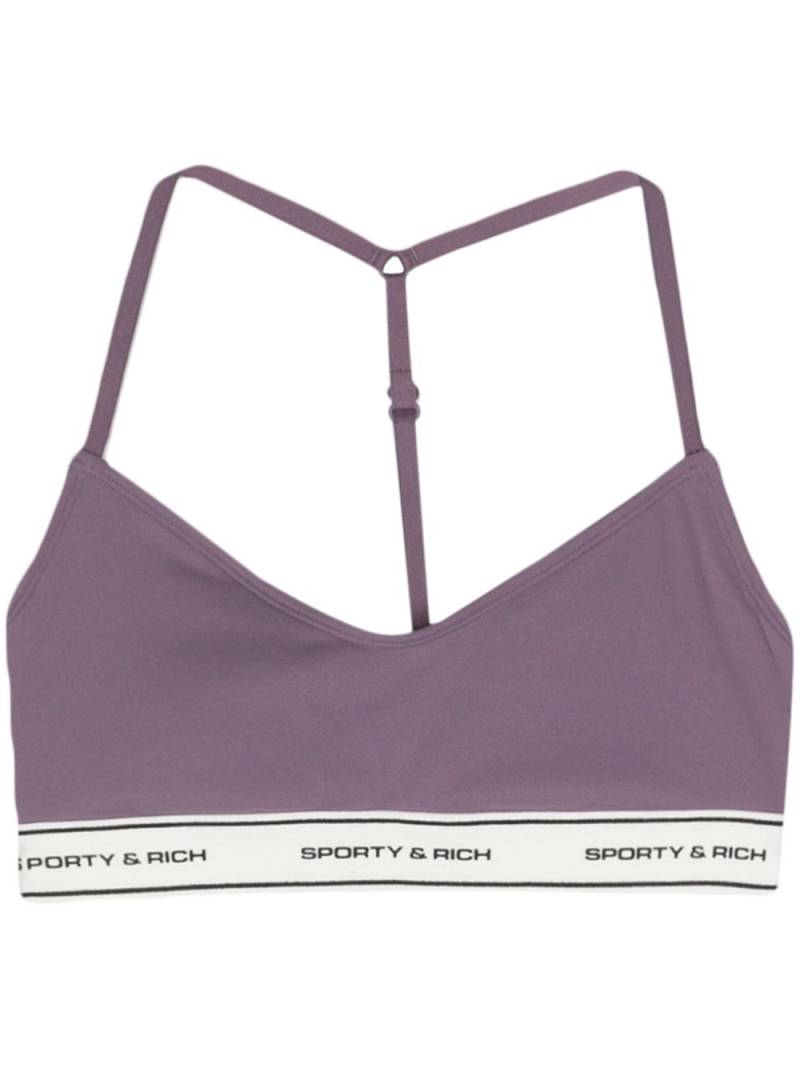 Sporty & Rich logo-raised sports bralette - Purple von Sporty & Rich