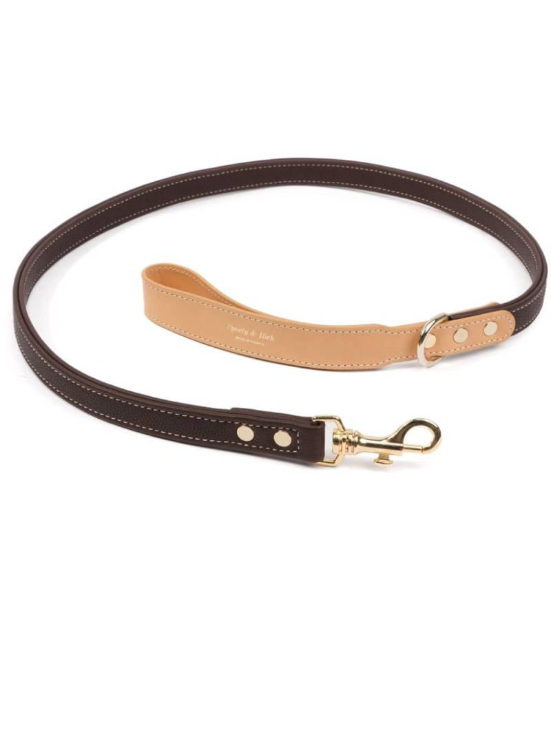 Sporty & Rich logo-stamp leather dog leash - Brown von Sporty & Rich