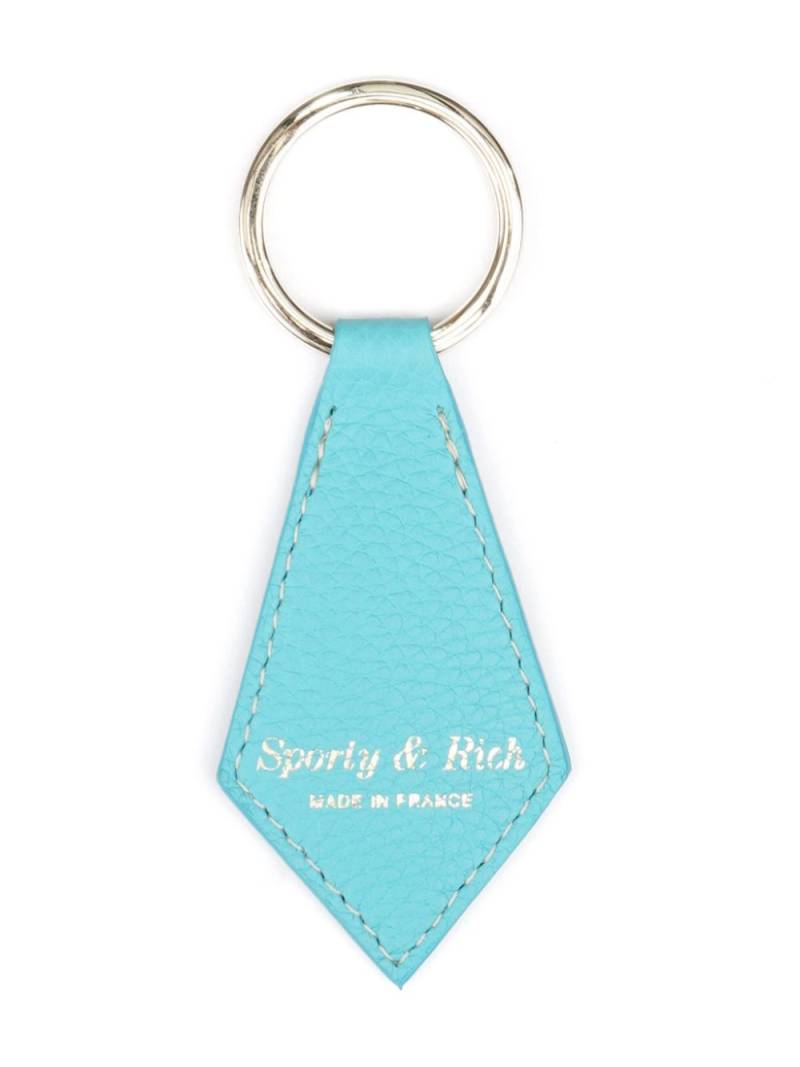 Sporty & Rich logo-stamp leather keyring - Blue von Sporty & Rich