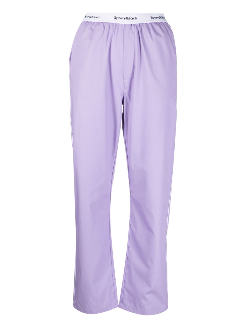 Sporty & Rich logo-waistband cotton pyjama trousers - Purple von Sporty & Rich