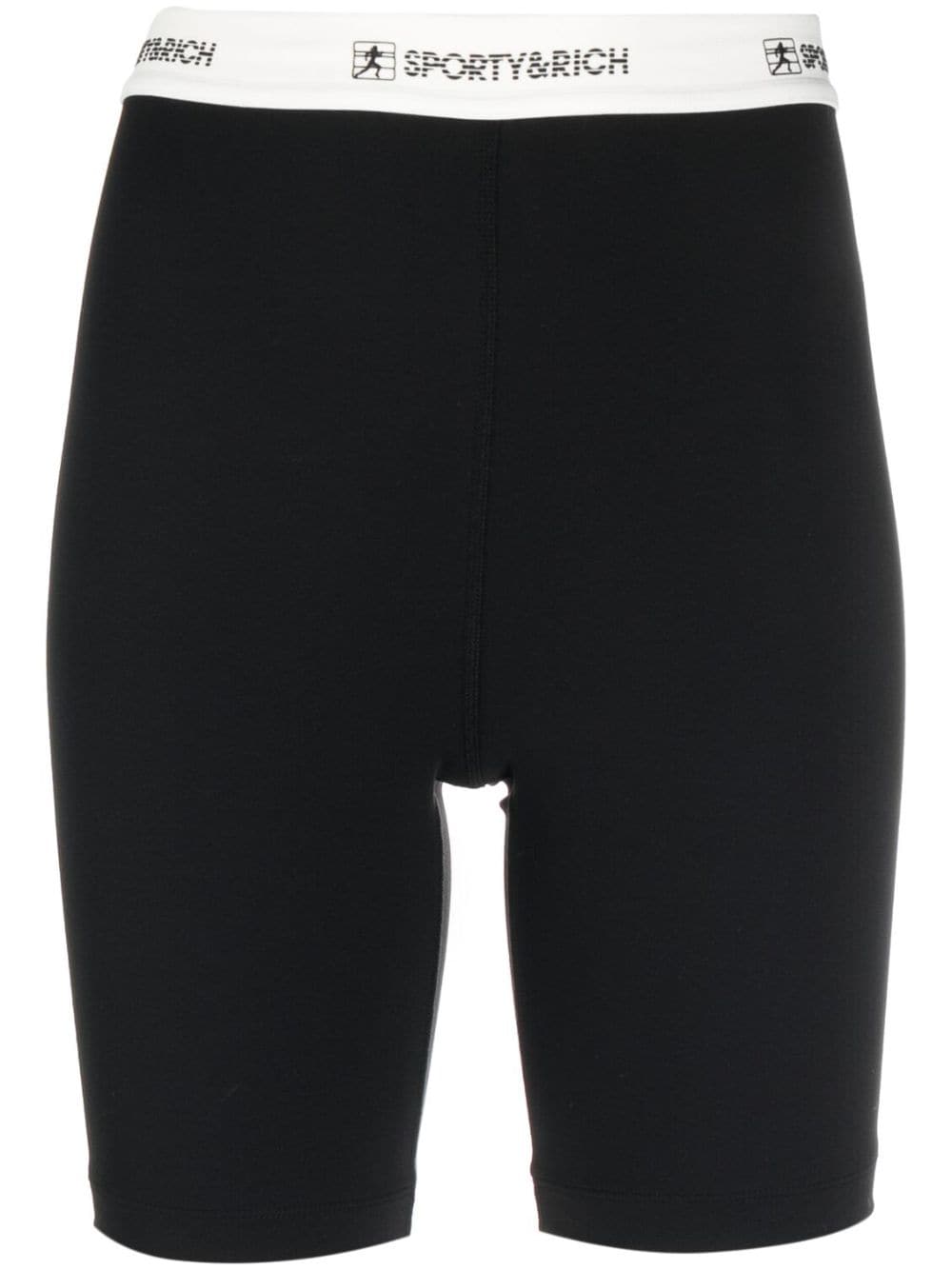 Sporty & Rich logo-waistband shorts - Black von Sporty & Rich