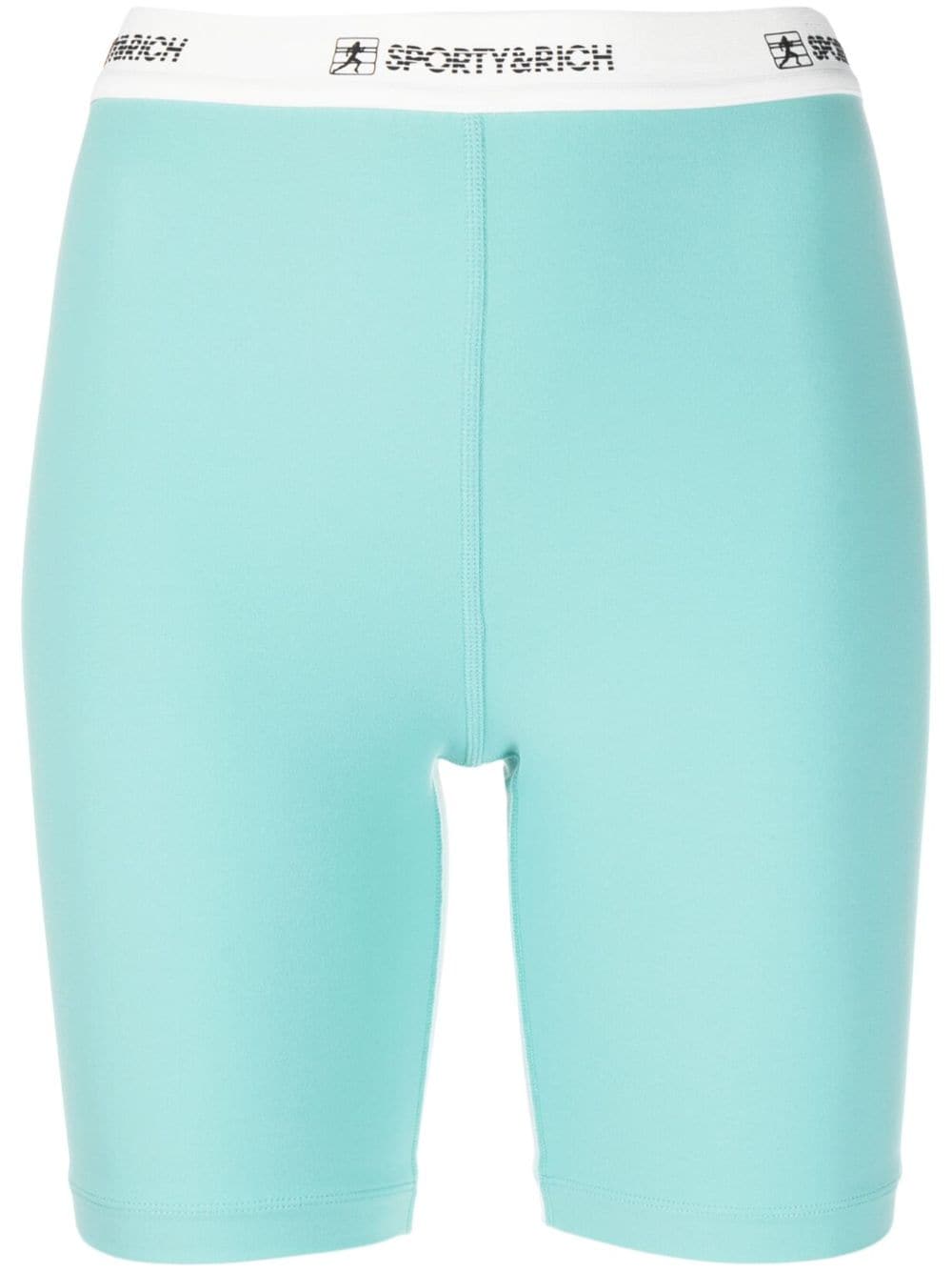 Sporty & Rich logo-waistband shorts - Blue von Sporty & Rich