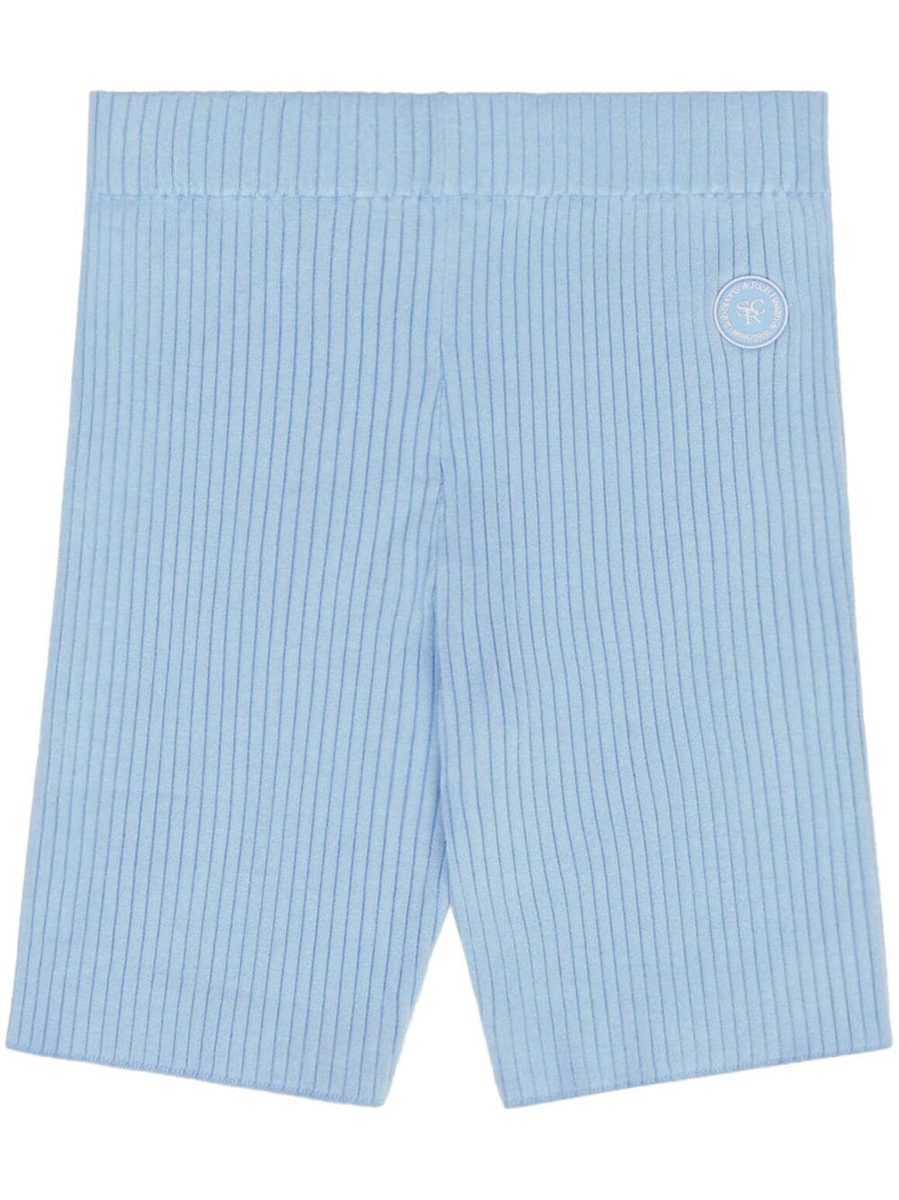Sporty & Rich ribbed cycling shorts - Blue von Sporty & Rich