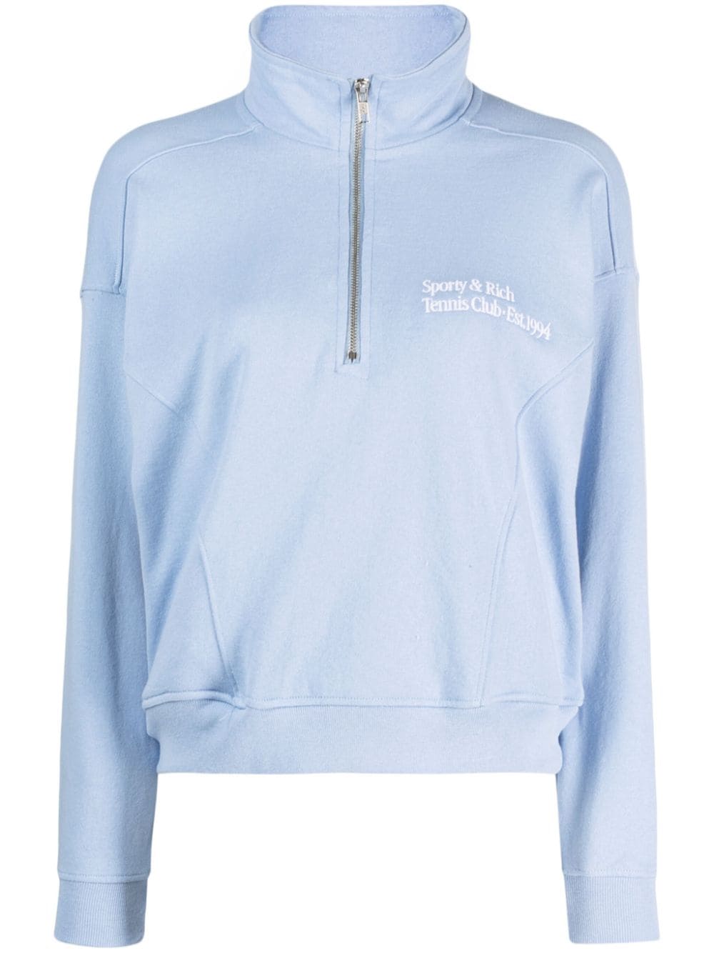 Sporty & Rich slogan-print cotton sweatshirt - Blue von Sporty & Rich