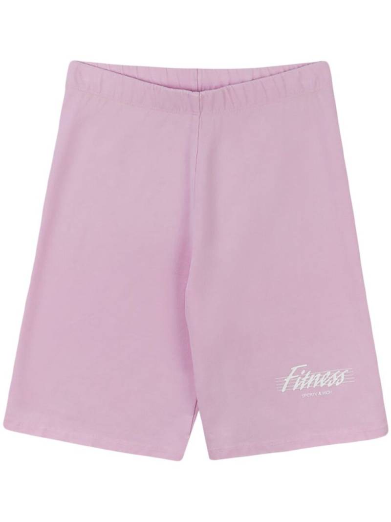 Sporty & Rich slogan-print jersey cycling shorts - Pink von Sporty & Rich