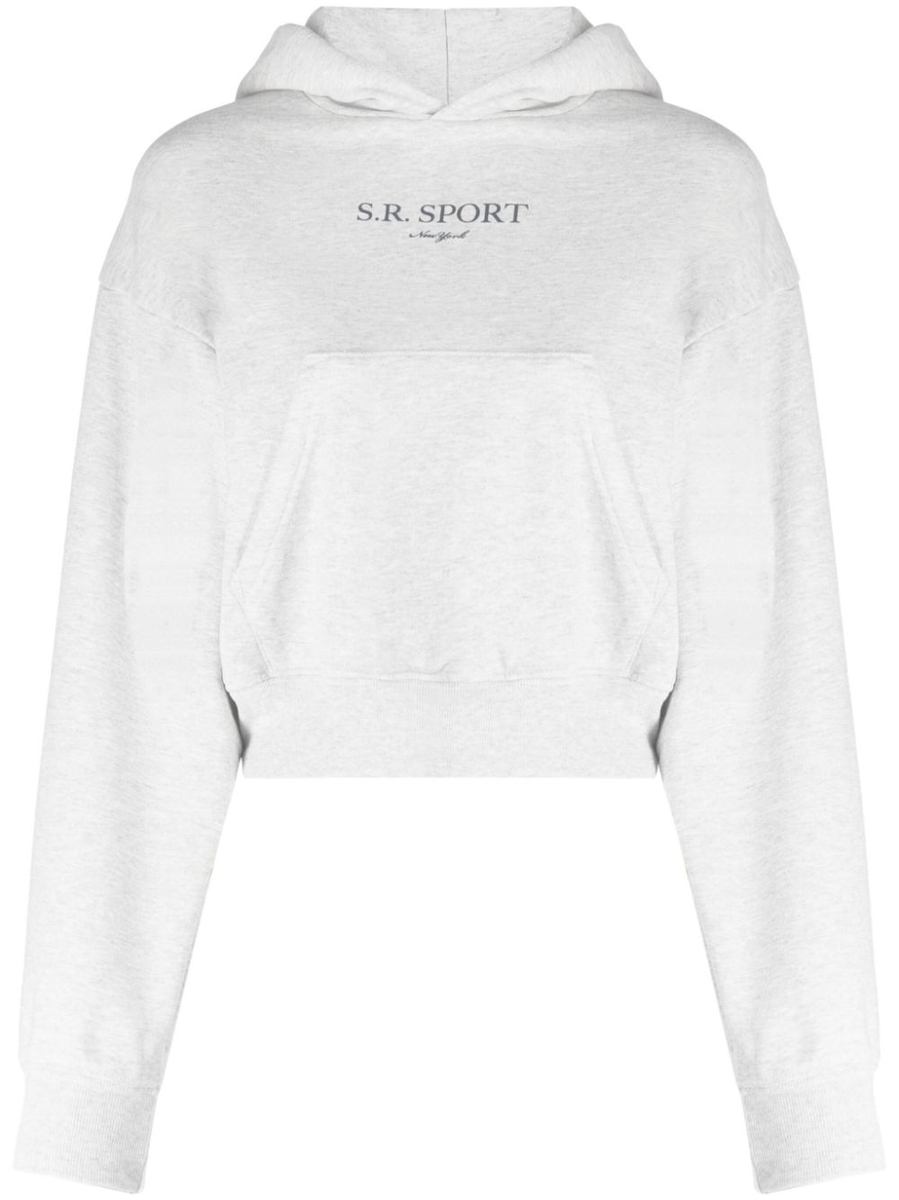 Sporty & Rich slogan-print mélange-effect hoodie - Grey von Sporty & Rich