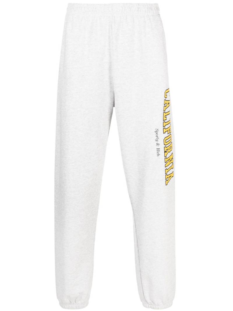 Sporty & Rich text-print cotton-blend pants - Grey von Sporty & Rich