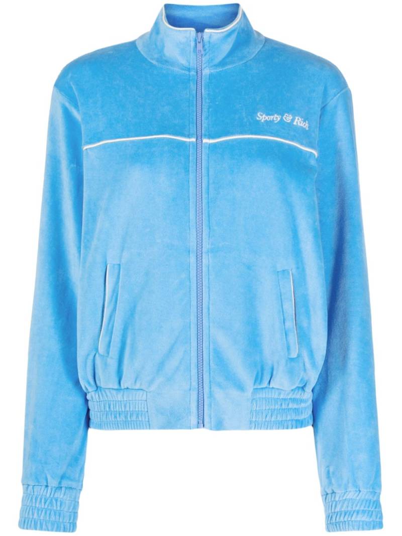 Sporty & Rich towelling-finish logo-embroidered jacket - Blue von Sporty & Rich