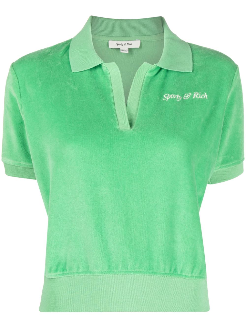 Sporty & Rich towelling-finish logo-embroidered polo shirt - Green von Sporty & Rich
