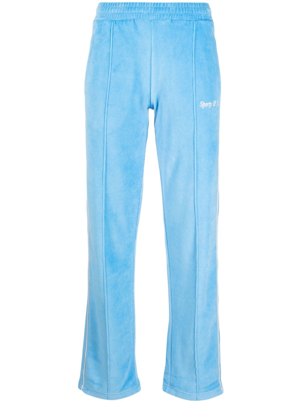 Sporty & Rich towelling-finish logo-embroidered track pants - Blue von Sporty & Rich