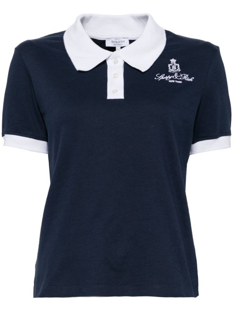 Sporty & Rich vendome script polo top - Blue von Sporty & Rich