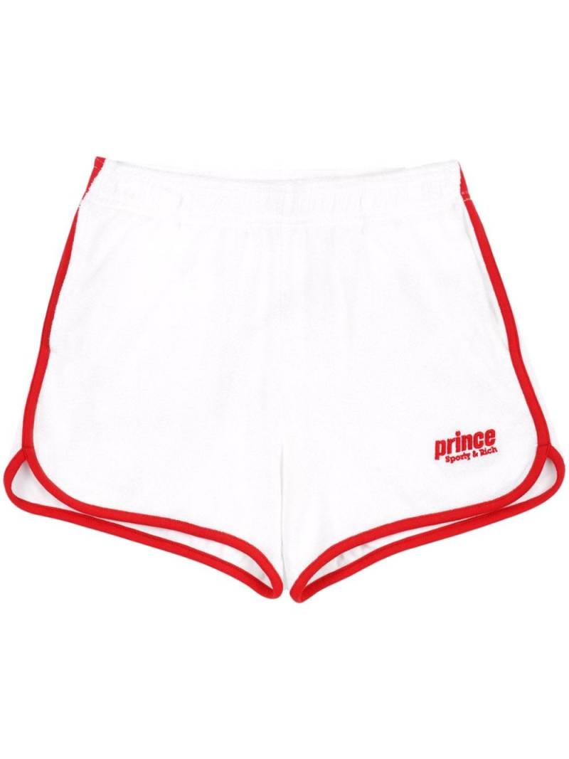 Sporty & Rich x Prince Disco cotton shorts - White von Sporty & Rich