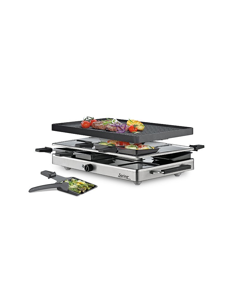 SPRING Raclette8 CLASSIC Alu-Grillplatte schwarz