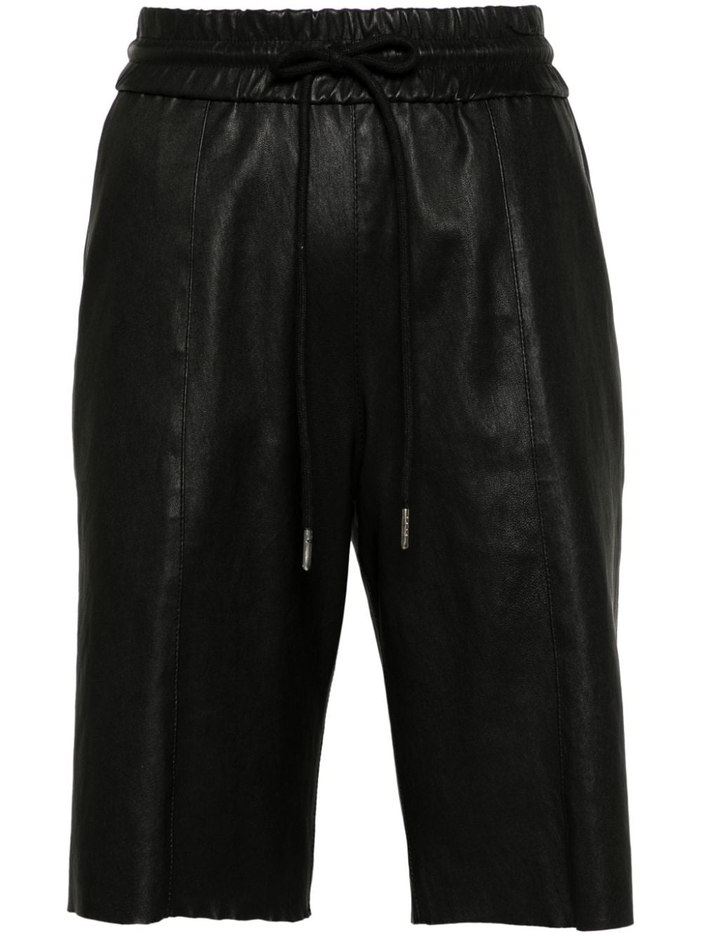 Sprwmn drawstring leather shorts - Black von Sprwmn