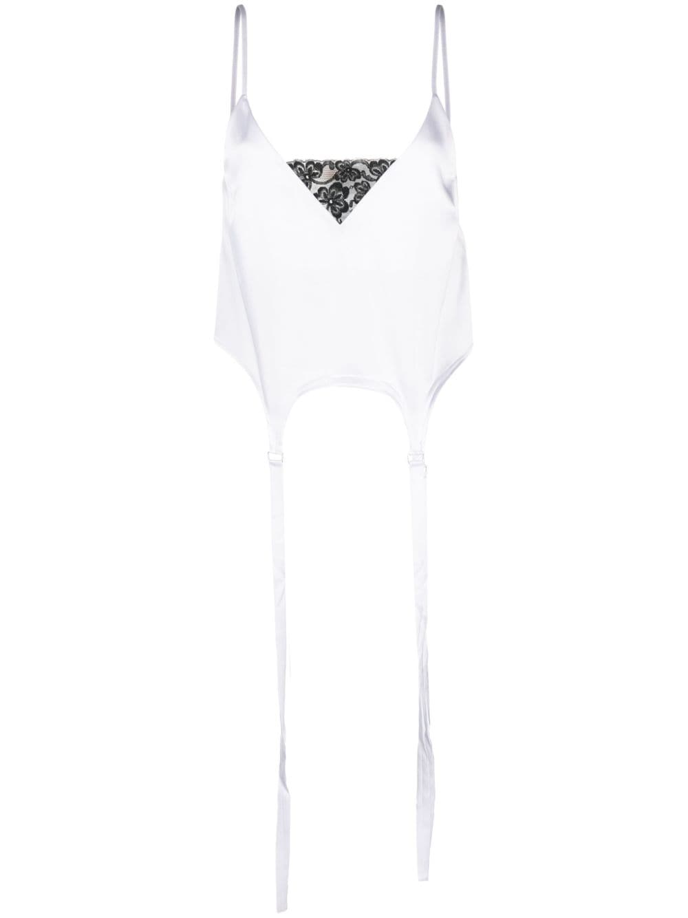 Ssheena deconstructed satin camisole top - White von Ssheena