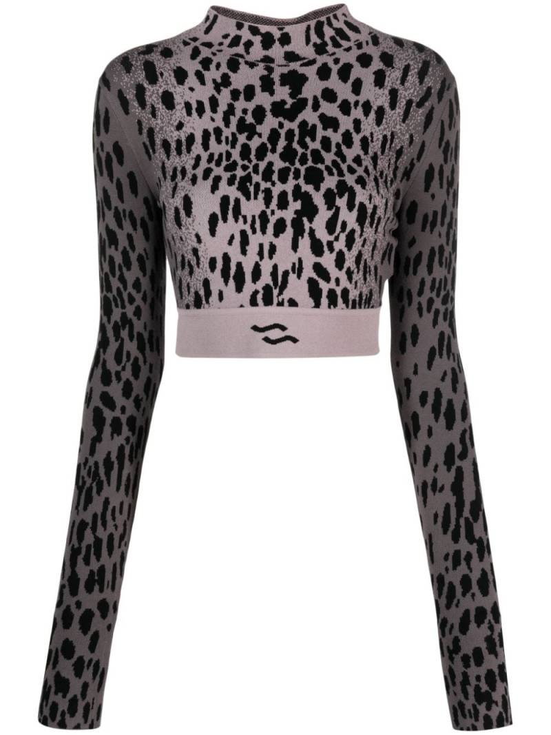 Ssheena hyena-pattern cropped jumper - Purple von Ssheena