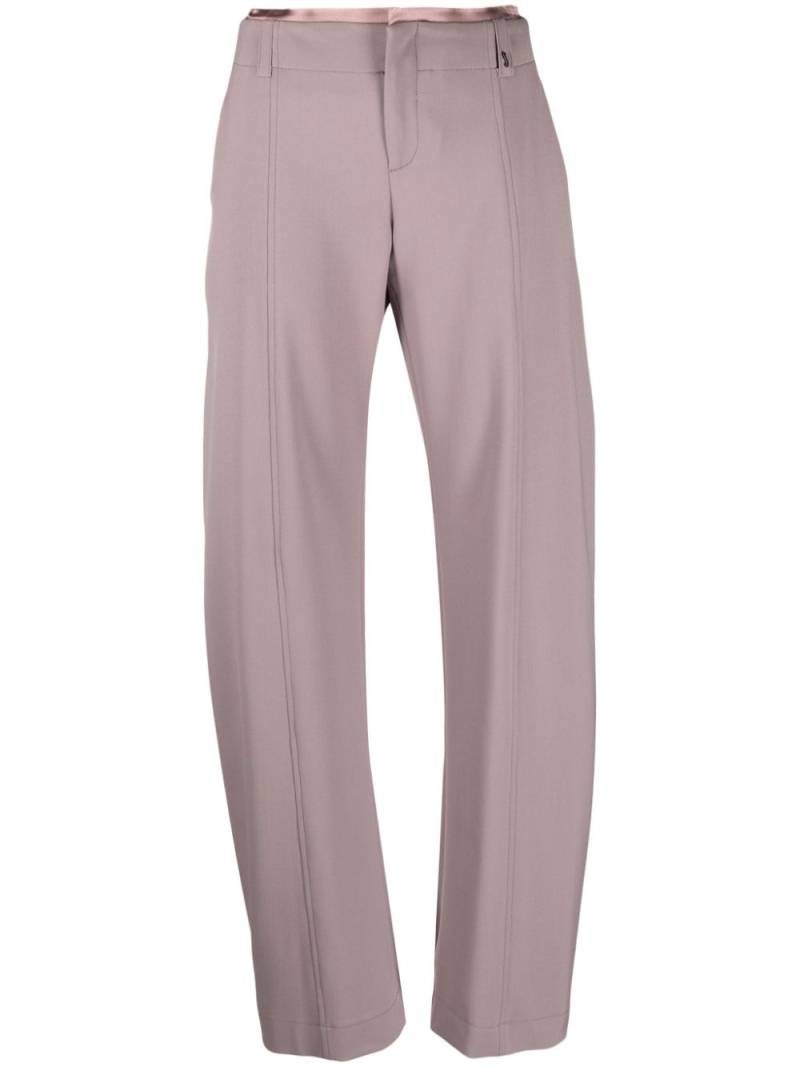 Ssheena layered-waistband straight-leg trousers - Purple von Ssheena