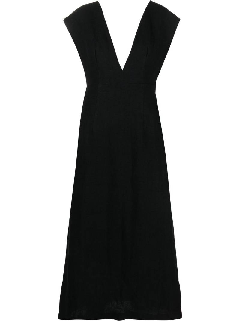 St. Agni Origami linen midi dress - Black von St. Agni