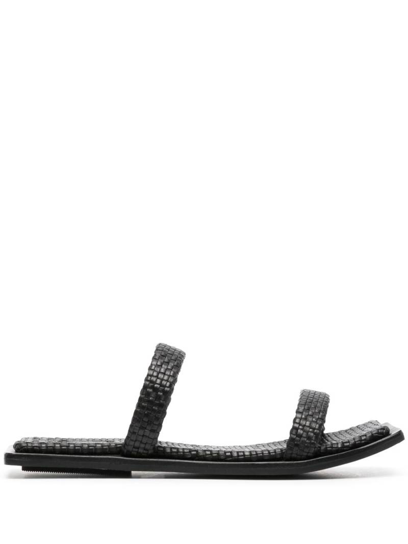 St. Agni interwoven leather flat slides - Black von St. Agni