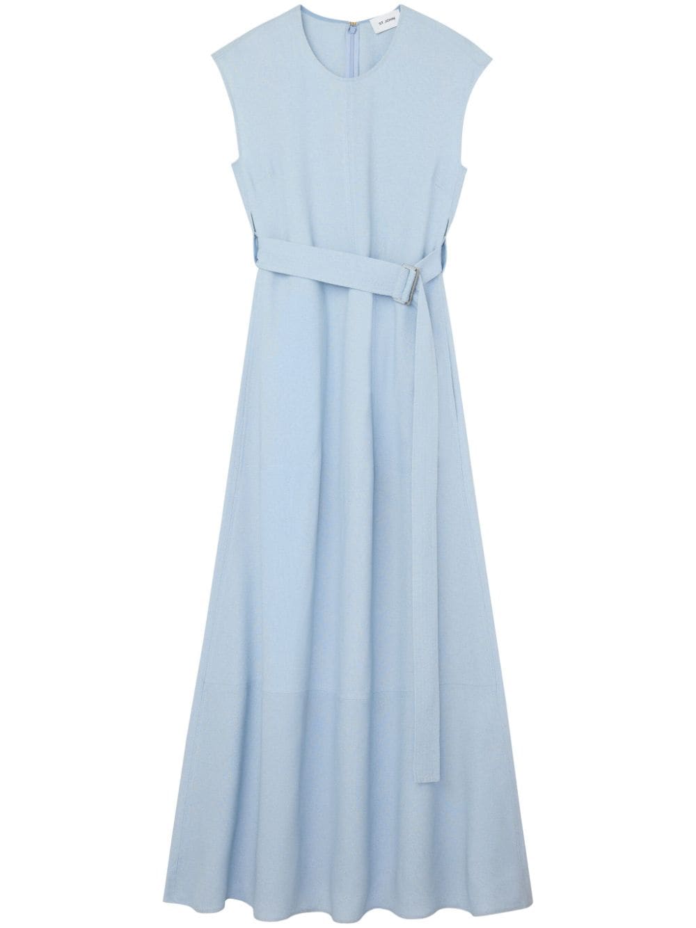 St. John belted A-line maxi dress - Blue von St. John