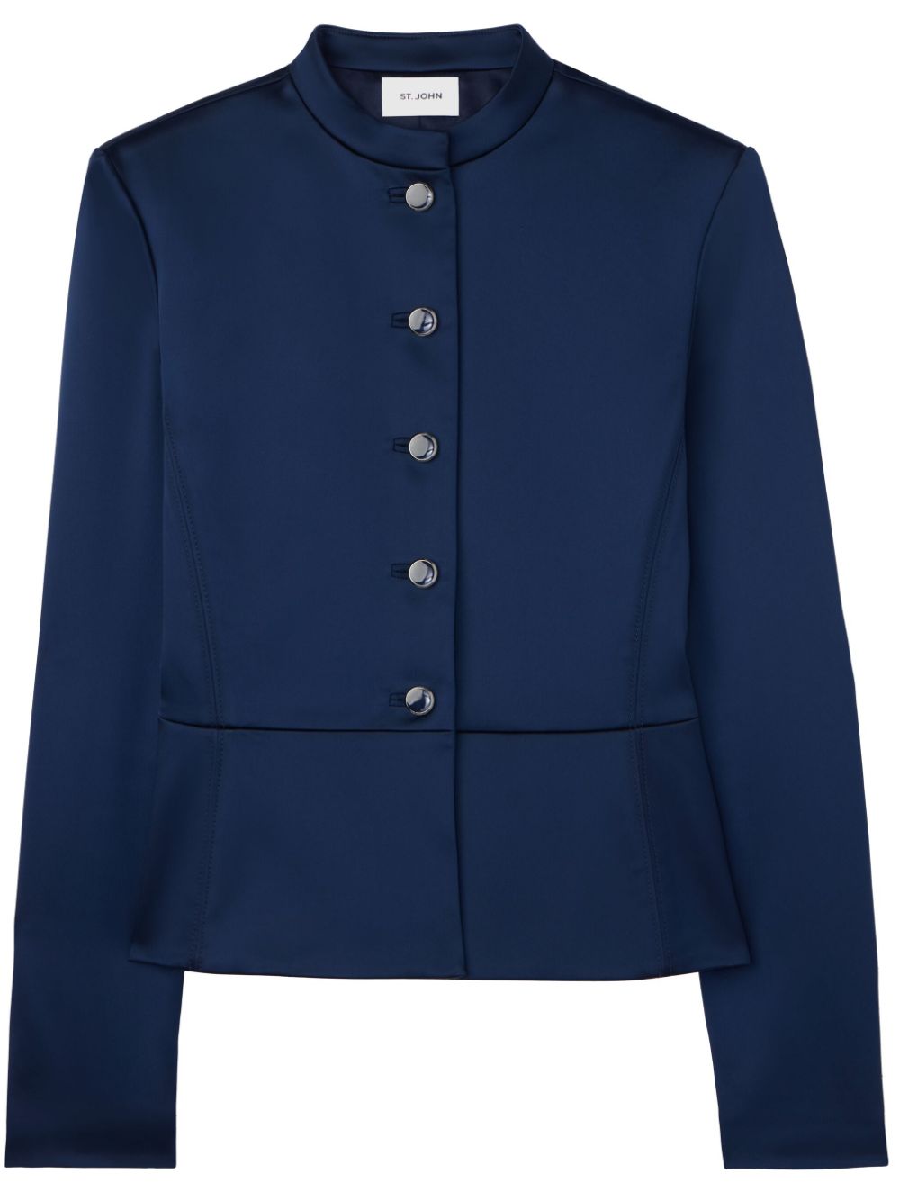 St. John button-up satin jacket - Blue von St. John