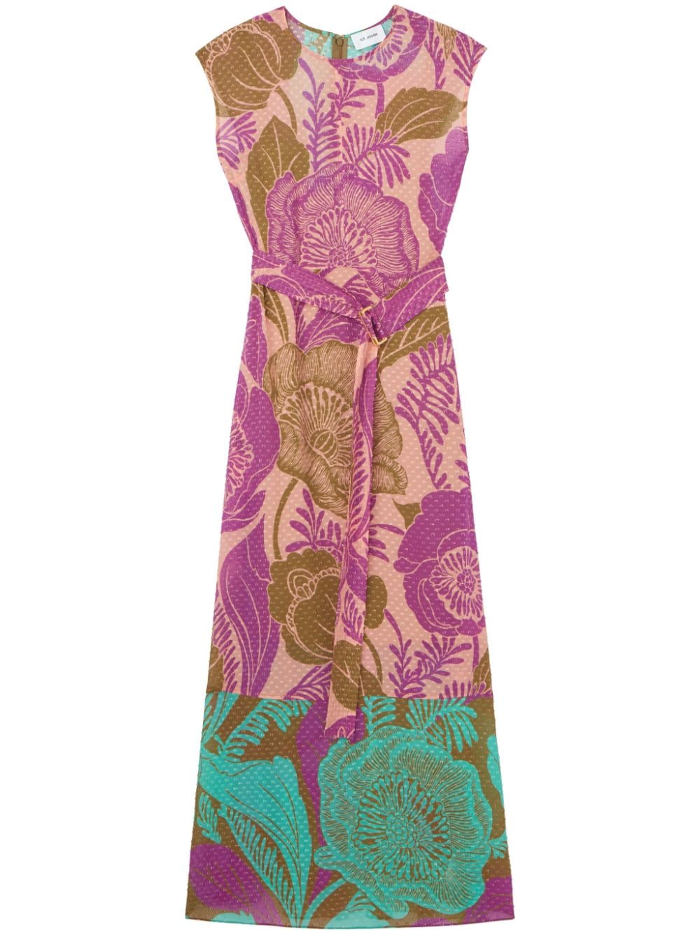 St. John floral-print midi dress - Purple von St. John