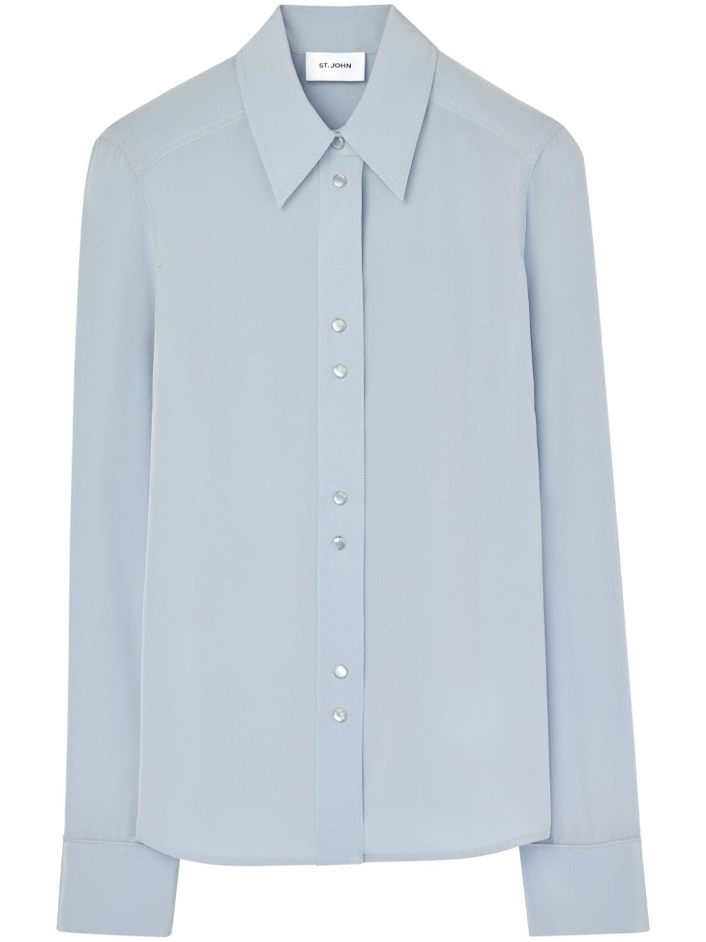 St. John long-sleeve silk shirt - Blue von St. John