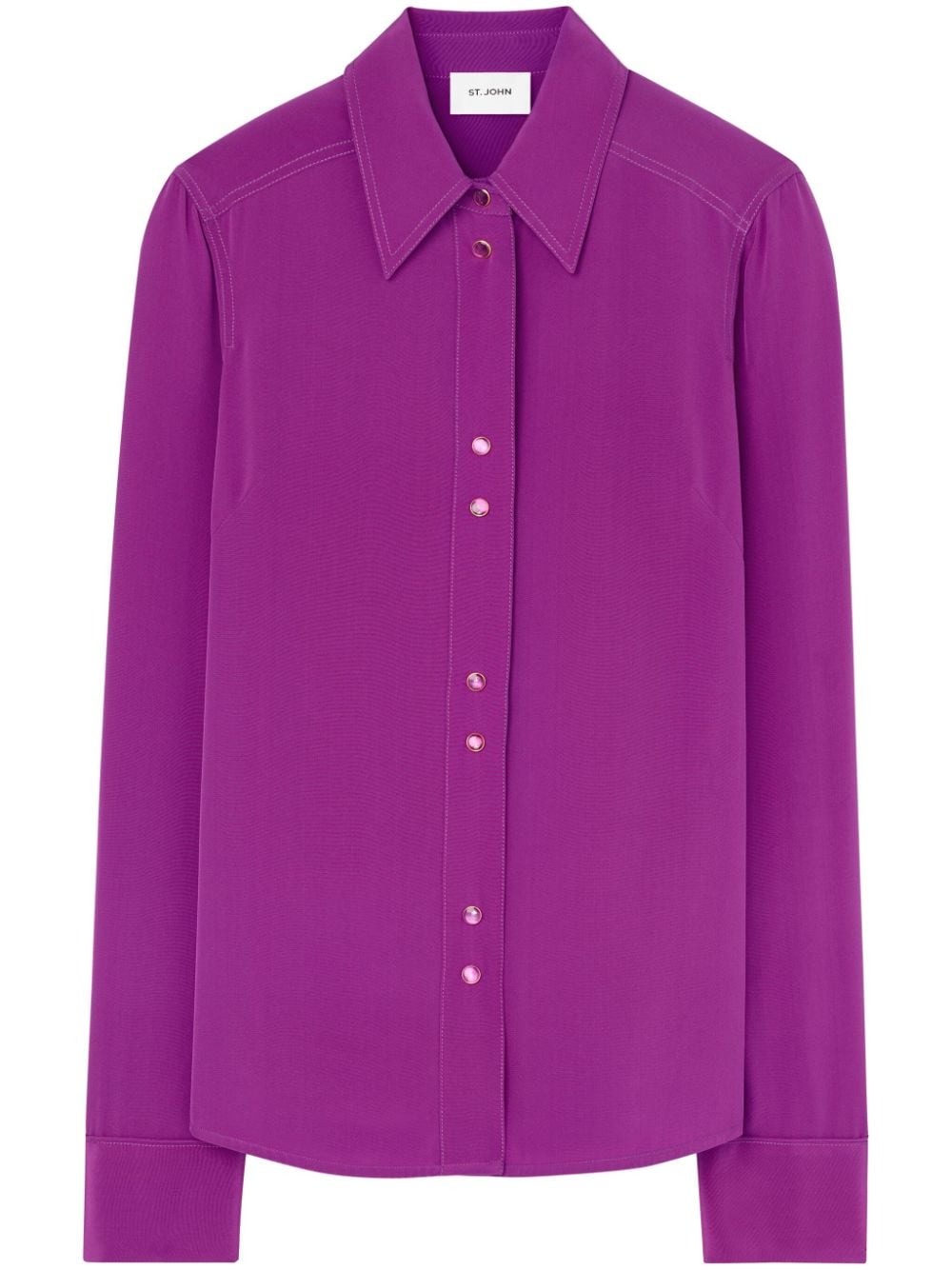 St. John long-sleeve silk shirt - Purple von St. John