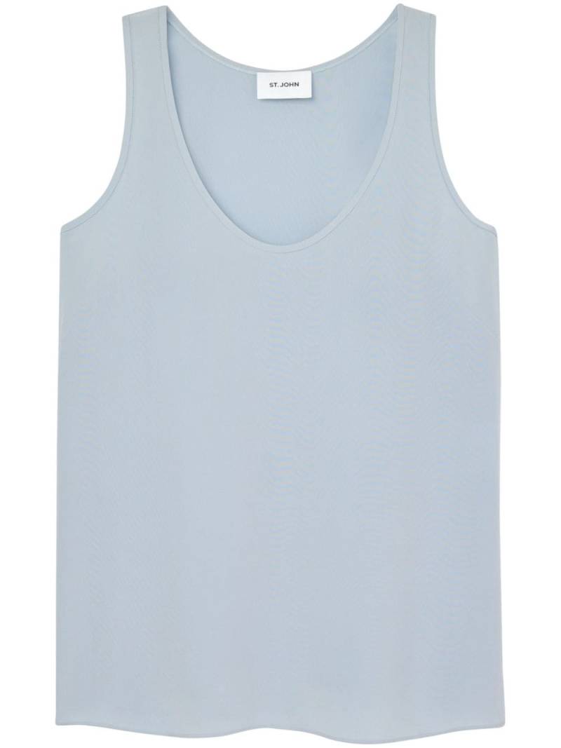 St. John scoop-neck silk tank top - Blue von St. John