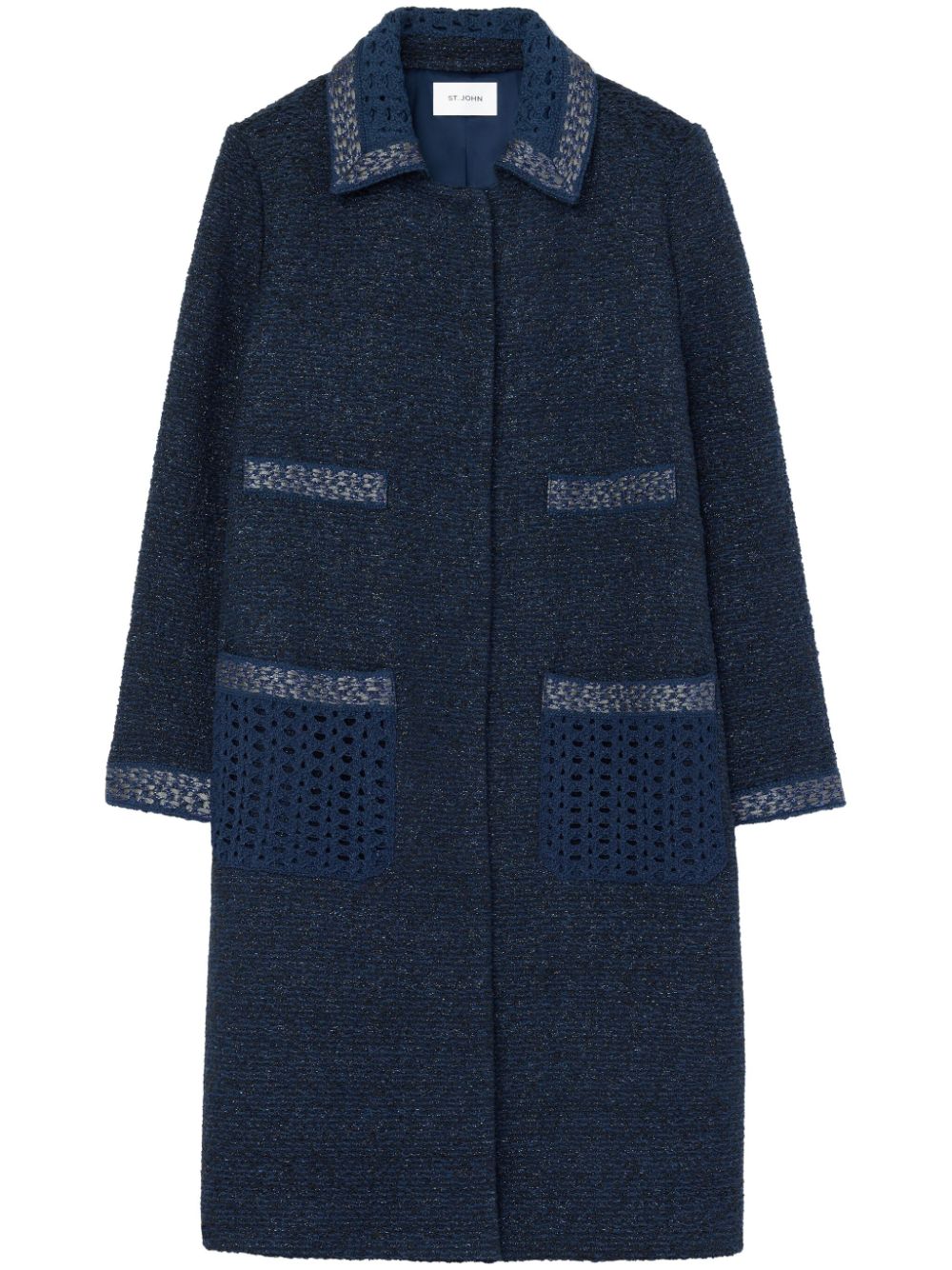 St. John single-breasted tweed coat - Blue von St. John